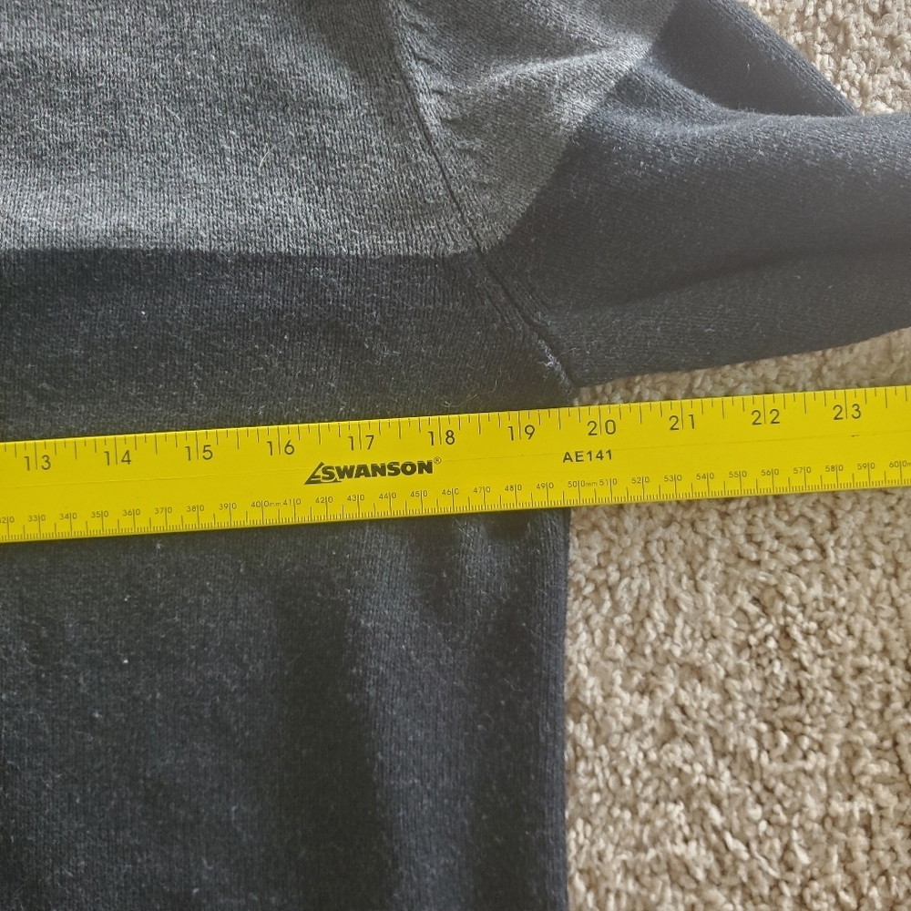 George 1/4 Zip Up Sweater, Men's Small Color Block Gray Black Ribbed - Picture 8 of 9